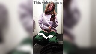 Biggest cum discharged in public washroom at the airport. HAWT TRANS