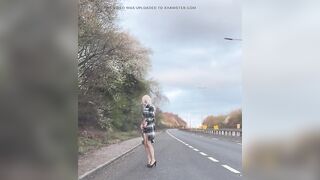 slim sissy crossdresser flashing