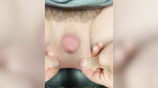 Foreskin, micro weenie jacking off