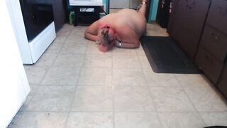 Day in the Life: thrall Cleans Floor With Tongue Shackled and Plugged (non-raunchy lifestyle kink)