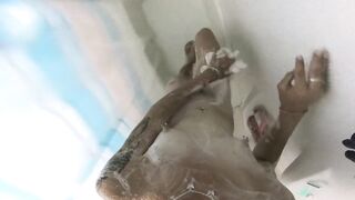 Diversity Itsol's POV masturbating then banging some greater quantity in the shower
