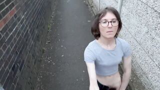 Wicked teen trans gal gets wicked in public alleyway