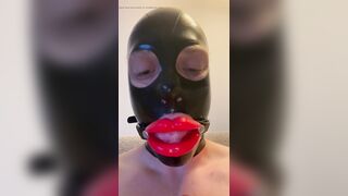TouchedFetish - Latex Doll Sissy Femboy with Lip Gag & Mask drools