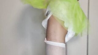 Diaper Sissy Dancing Wearing Her Fresh Green Tutu