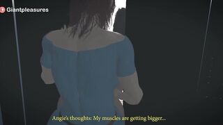 Shemale Hentai Succubus Expands Woman's Breast Who is Stuck in The Elevator