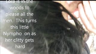 Lads taking Sissy Lora unfathomable into the woods to bang her