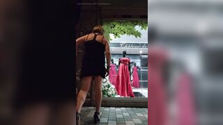 Sissy Wench Veronica Exposing Herself to Passers By on Busy Street