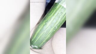 Hairless inverted shlong meets cucumber