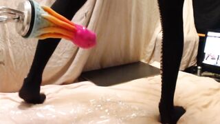 Dripping sissy clitoris and multiple ejaculations from my petite ally