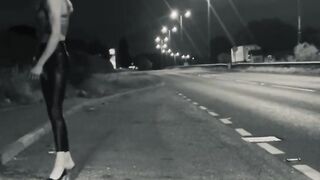 Sissy Blond Jizz Flow on road