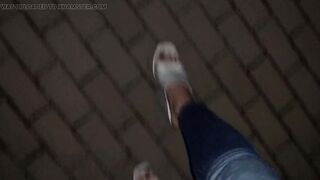 crossdresser with gorgeous feet in very hot wedge high heels