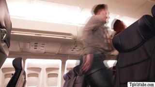 TS flight attendant trio sex with her passengers in plane (Codi Vore)