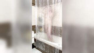 Taking a shower Eva Borisova filmed on a camera out of the corner