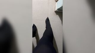 Crossdresser in hose and high heels