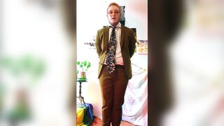 FTM Enby Angie Tries to Hold Pee in Formal Raiment, pee in panties, pee desperation, omorashi