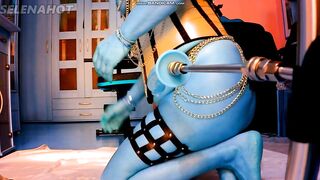 Sexy blue Skin Avatar banged by Machine video two