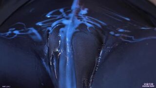 Lubed up my leggins and make cameltoy moist and sloppy