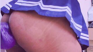 Youthful sissy gets creampie in her snatch in doggy style