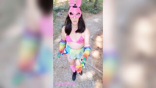 The Sissy Bunny Chastity Cage walk