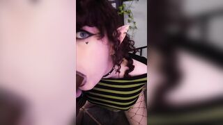 Thicc alt femboy compilation - Mouth bulge and massive spunk flow!