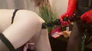 Sissy TV drilled on sex bench with massive ding-dong