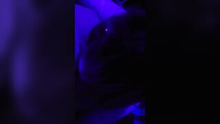 Crossdresser sucking jock in blacklight