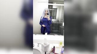 HOTTEST Crossdresser Wanking Shlong in Washroom