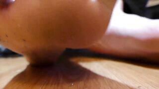 Trans beauty makes u lick her very smutty feet and mocks u in french