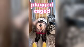 Amateur Sissy get Plugged Caged