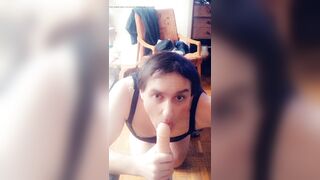Sissy crossdresser Barbara White sex tool oral pleasure