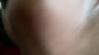 Transgender Angel gets her virgin ass opened lazily with a sex-toy and begins to trickle cum