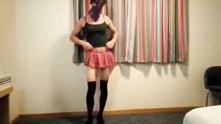 HOT SMALL TRANS TRYS ON A PAIR OUTFITS