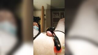 Sexy Brunette Hair Transwoman Gets Double Anal Banged during the time that locked in Chastity