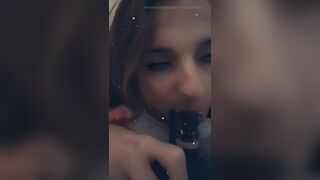 Glamorous t-girl sucks dong bongo sensually!