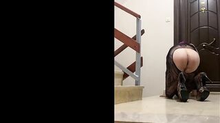 Pizza HUNK in the apartment with my body stocking