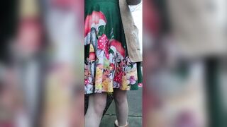 Kinky Femboy Struts the Road in Costume Out Of Pants