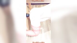 Trap80 - Anal femboy in red nylons rides sextoy and cums with masturbator