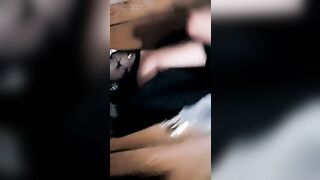 Sexy t-girl screws her bussy with purple knob
