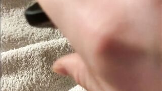 Trans chap bangs himself in one as well as the other holes and rubs large clitoris