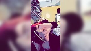 Smokin' in Red Sheer Gloves w Dee