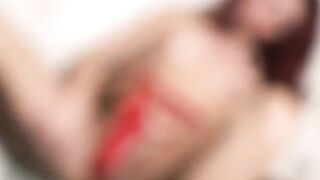 Transsexual with petite bazookas masturbates previous to giving head on a staircase