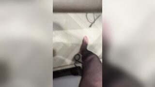 Leaking and bulging sissy clitoris