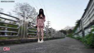 HA35Exposes large melons in lace underclothes outdoors and masturbates with a sex-toy in her anal!