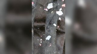 Candle wax trickle on feet