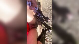 Sissy takes off pants in public