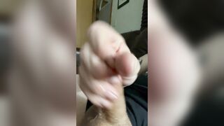 Discharged cum all over (volume up!!)