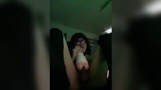 Trans gal plays with flashlight!