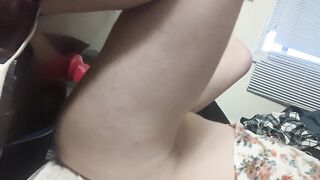 Trans hotty screws her sextoy missionary style