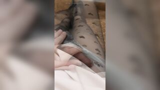 Crossdresser's ramrod in hose