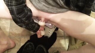 FTM Masturbates with pocket snatch